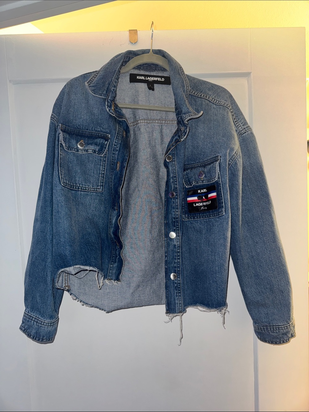 Karl Lagerfeld Light Blue Denim Jean Jacket